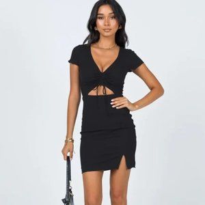 Princess Polly Pinch Me Short Sleeve Mini Dress in Black (4)